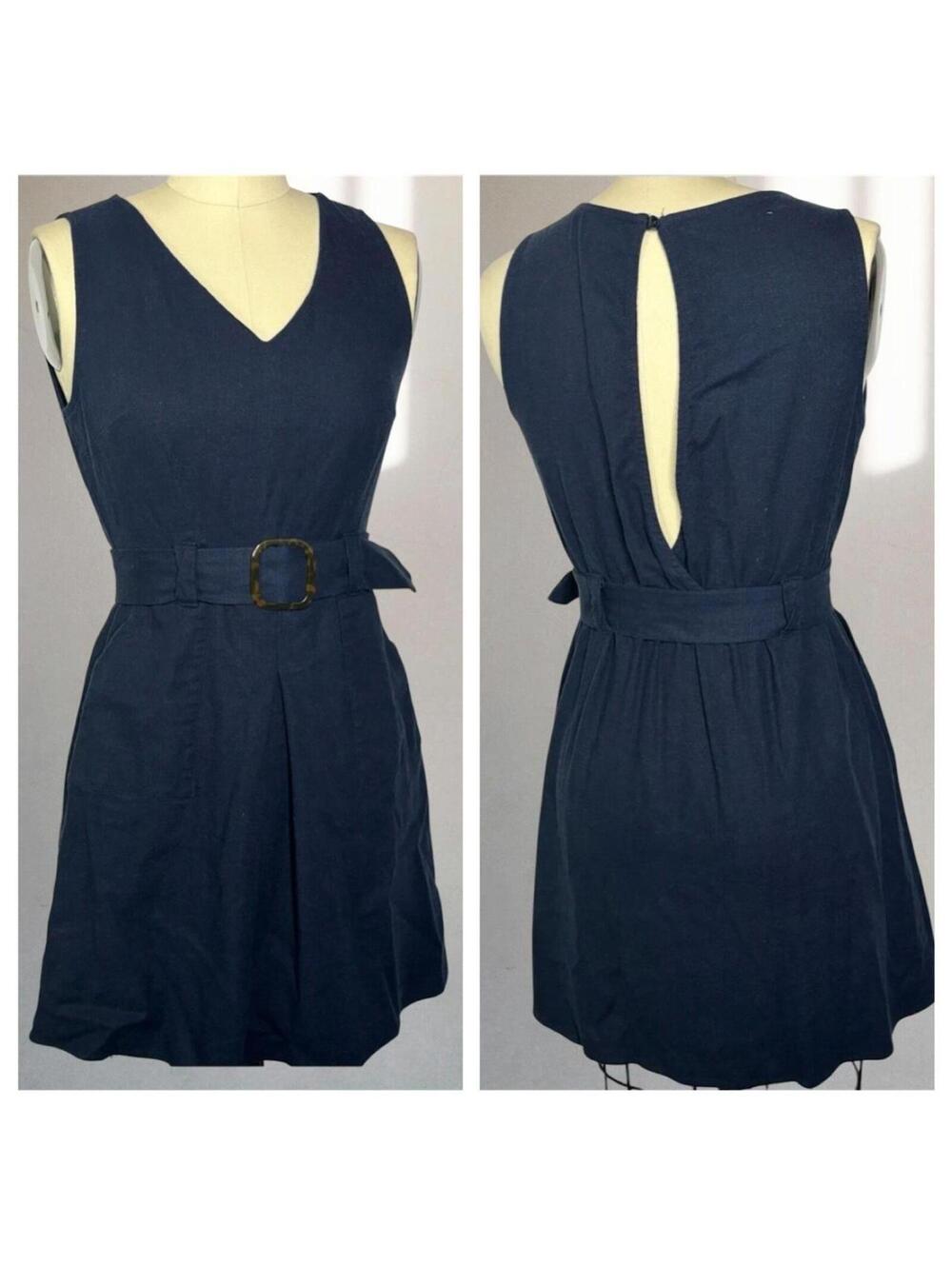 Coastal Preppy Navy Belted Mini Dress Old Money Chic Feminine